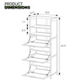 thumbnail image 6 of Magshion Bamboo 7 Tiers 18 Pairs Shoes Cabinet with Door, Storage Shelf, Brown, for Entryway, 6 of 10