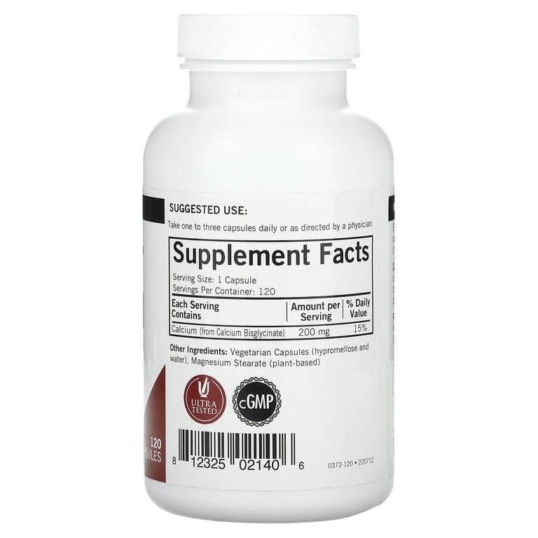 Kirkman Labs Calcium Bisglycinate Chelate, 200 mg, 120 Capsules