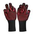 thumbnail image 1 of Guantes resistente al calor Mits de horno colgando elástico ahorro de espacio de la barbacoa de la barbacoa para hornear para asar la fritura de asado 1 par Inevent HA010781-00, 1 of 7