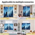 thumbnail image 6 of Black Wolf Night Kitchen Curtains Small Short 39 Inch Length, Abstract Forest Silhouette Starry Grommet Top Bedroom Living Room Curtains, Light Filtering Cafe Curtain Drapes 2 Panels Set 55''x39'', 6 of 9