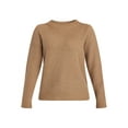 thumbnail image 6 of Time and Tru Women's Waffle Stitch Sweater with Long Sleeves, Sizes XS-XXXL, 6 of 6