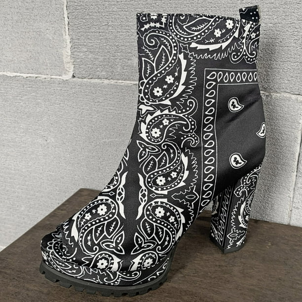 Hvyes Boots Deals Bootie Mouth Super High Heel Dressy Western Booties Printed Ankle Booties - Walmart.com