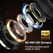 OneOdio Wired Headphones Professional Studio Headphones for Podcast Mixing Recording | In-Line Mic & 3.5/6.35mm Dual Plugs-Pro-50 Black