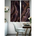 thumbnail image 4 of Abstract Marble Texture Sheer Curtains 63 Inches Long 2 Panels Purple Gold Modern Art Light Filtering Semi Sheer Window Curtains Drapes for Bedroom Living Room 52"x63", 4 of 7