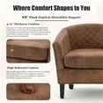 thumbnail image 2 of Homefun Barrel Accent Chair PU Leather Nailhead Trim Diamond Tufted Back Club Chair for Living Room,Coffee, 2 of 6