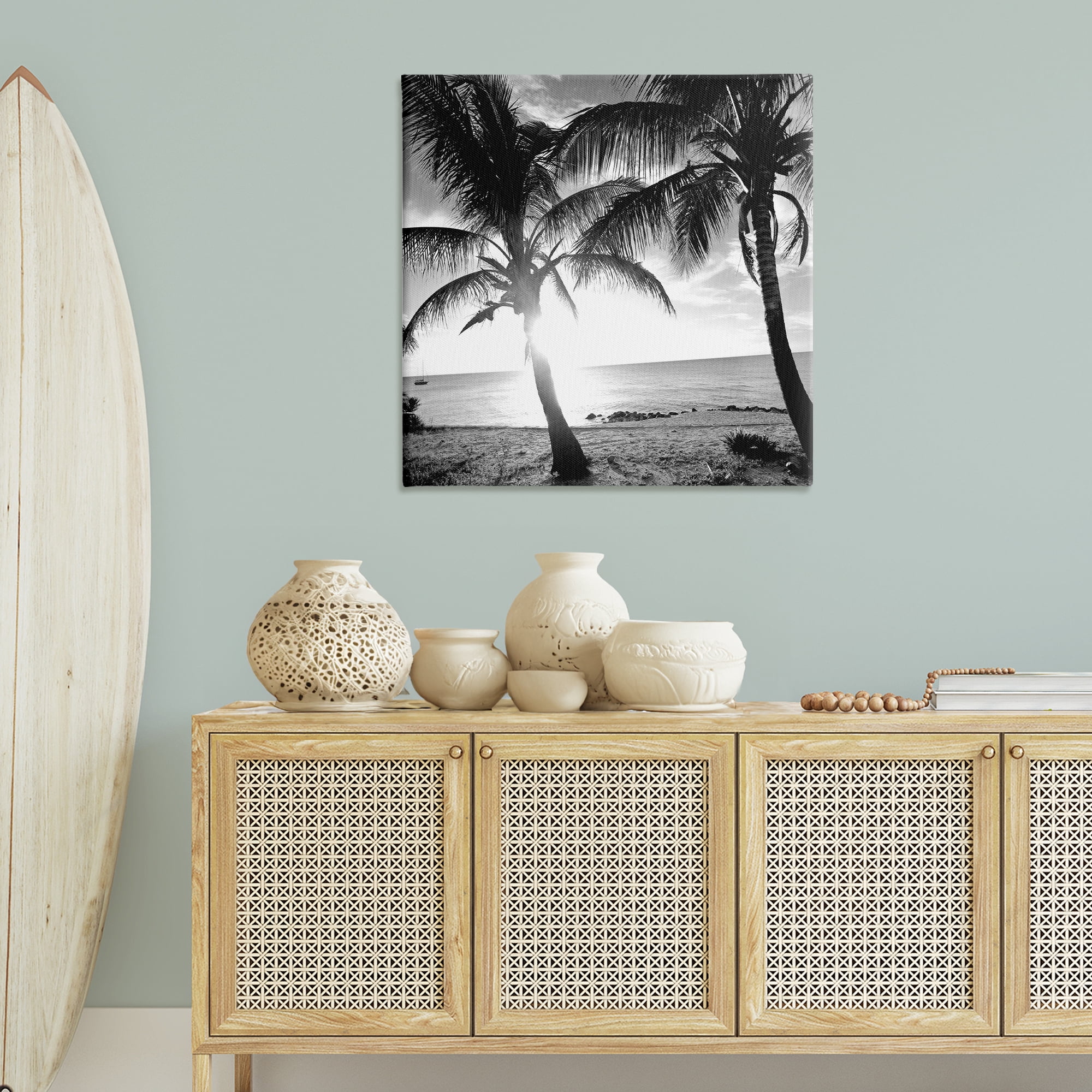 Stupell Industries Sunlit Palm Silhouettes Coastal Photography Gallery Wrapped Canvas Art Print Wall Art, 36 x 36