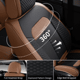 thumbnail image 3 of Florich Front Car Seat Covers, Breathable&Waterproof Faux Leather Seat Protectors, Automotive Interior Accessories Universal Fit Most Cars, Coffee, 3 of 5