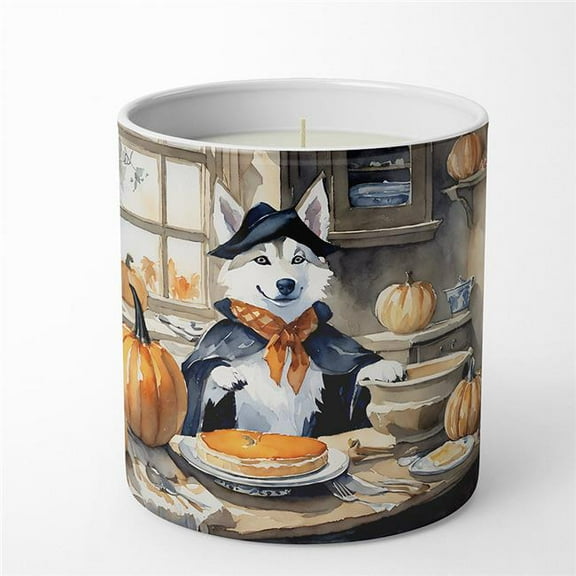 10 oz Unisex Siberian Husky Fall Kitchen Pumpkins Decorative Soy Candle