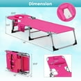 thumbnail image 3 of Gymax Set of 2 Beach Chaise Lounge Chair Folding Reclining Chair w/ Facing Hole Pink, 3 of 10