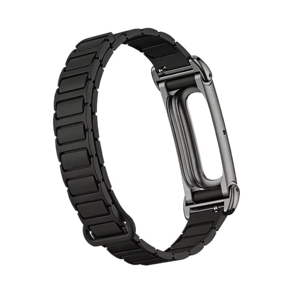 Magnetic Silicone Watch Band Compatible with Google Fitbit Air, Quick-Release Replacement Strap with Metal Accent Design