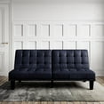DHP Dexter Futon & Lounger, Convertible Sofa Bed & Couch, Navy Blue
