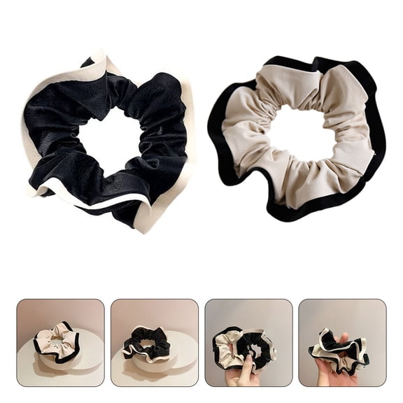 MERRYHAPY 2pcs Black Scrunchies Hair Bands for Women Practical Summer Activities