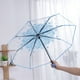 thumbnail image 4 of Tri Fold Paraguas Mujer Transparente Transparente Cereza Paraguas Plegable Sunshade, 4 of 5