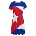 thumbnail image 4 of Cuba Flag Sundress Short Sleeve Dress Summer Women Clothes Dress for Women Dresses, 4 of 7