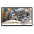thumbnail image 1 of Cuadros Decorativos DIY Print 14CT Kit de sellos Costura Punto de cruz Obra de arte (DA253 Gato negro) Likrtyny  embutido en tela, 1 of 9