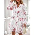 thumbnail image 6 of PRETTYGARDEN Women's Fall Boho Dresses Floral Long Sleeve V Neck Mini Flowy Wedding Guest Dress Trendy Vacation Outfits, 6 of 8