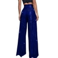 thumbnail image 5 of Landzoo One Women's Fashion Casual Sequined Pants Sparkling Sequins High Waisted Wide Leg Flared Pants Flared Pants Nightclub Wear Stylish Beautiful Women's Casual Pants, 5 of 6