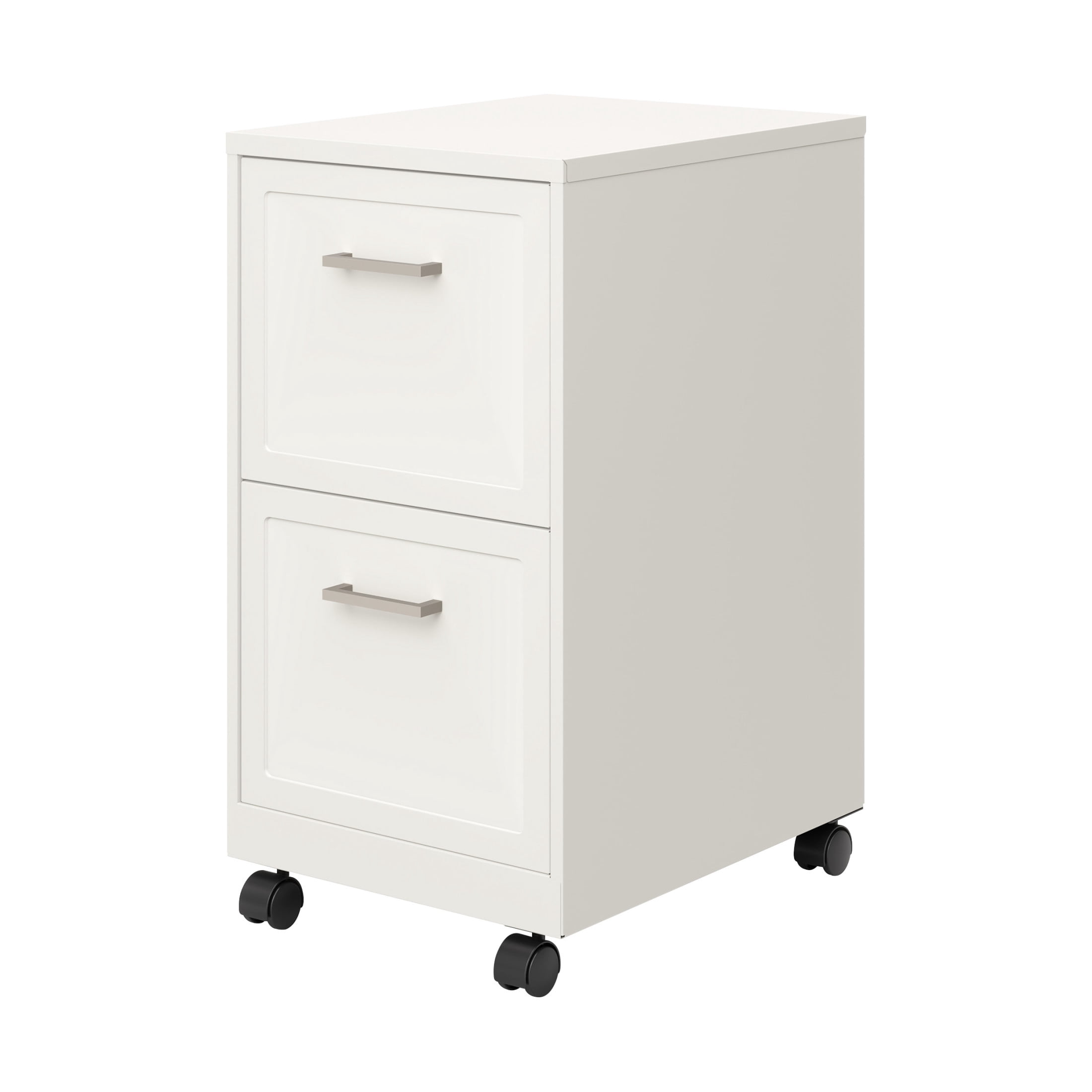 Space Solutions 18" Deep 2 Drawer Mobile Letter Width Vertical File Cabinet, White