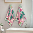 thumbnail image 3 of Cute Christmas Geometric Hand Towels 2 PCS, Xmas Santa Claus Kitchen Towel Ultra Soft and Highly Absorbent,Decorative Fingertip Face Towel for Bathroom Hotel, 28.3"x14.4", 3 of 5