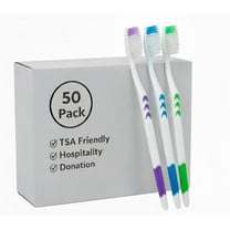 50 Pack 39 Soft Bristle Head Toothbrushes in Assorted Colors - Hospitality, Hotel, Homeless Shelter, Donation, Charity Drive, Disaster Relief Supplies - 50 Brushes