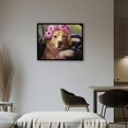 thumbnail image 2 of Nawypu Mommy Chauffeur by Lucia Heffernan Mom Dog with Curlers Driving Kid Puppy Crying Howling in Backseat Funny Humorous Pet Framed Animal Art Print Picture, 2 of 4