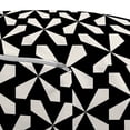 thumbnail image 3 of Abstract Pouf Cover with Zipper, Monochrome Geometric Repetitive Simplistic 70's Retro Illustration, Soft Decorative Fabric Unstuffed Case, 30" W X 17.3" L, Eggshell and Dark Brown, by Ambesonne, 3 of 5