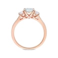 thumbnail image 4 of 1.00 Carat (Ctw) Aquamarine and Lab-Created White Sapphire Ring in 10K Rose Gold for Women, 4 of 6