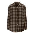 thumbnail image 5 of Sakmal Women Shirts Button Down Work Brown Shirts Plaid Collared Long Sleeve Tops for Women, 5 of 7