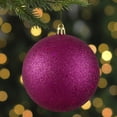 thumbnail image 3 of Pink Glitter Shatterproof Christmas Ball Ornament 4" (100mm), 3 of 3