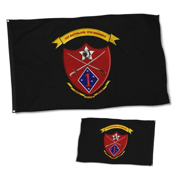 Dutern Double Sided US Military 1st Battalion 5th Flag Banner 3 Ply with Brass Grommets 3x5 Feet