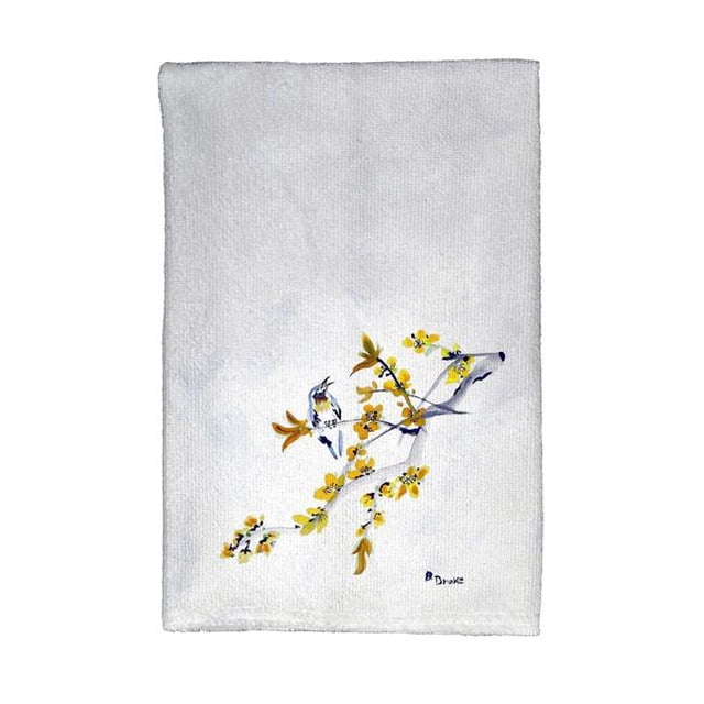 Betsy Drake KT521 Torchon de Cuisine Forsythia et Oiseaux