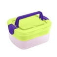 thumbnail image 2 of PPgejGEK Large Capacity Double Layer Lunch Box Portable Fruit Lunch Box With 4 Compartments Leak Proof Seasoning Box Removable Tray Lunch Box, 2 of 6