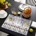 thumbnail image 3 of Spring Purple Flowers Placemats Set of 6, Farmhouse Leaves Fences Watercolor Placemats for Dining Table, Place Mats for Kitchen Tabletop, Waterproof Wipeable Dining Table Mats Set, 3 of 9