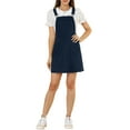 thumbnail image 2 of MODA NOVA Juniors Casual Adjustable Strap Above Knee Suspender Dress Blue XS, 2 of 6