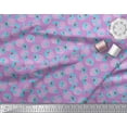 thumbnail image 2 of Soimoi Purple Cotton Duck Fabric Stripe & Wild Flower Floral Print Sewing Fabric Yard 42 Inch Wide, 2 of 3