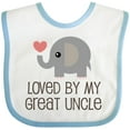 thumbnail image 3 of Inktastic My Great Uncle Loves Me Boys or Girls Baby Bib, 3 of 4