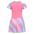 thumbnail image 2 of TiaoBug Maillot de Bain à Manches Courtes pour Filles Fermeture Éclair avant Rembourré Tenue de Plage Robe de Bain UPF50+ Protection Éruption Dégradé Rose 140/L 不带胸胸, 2 of 7