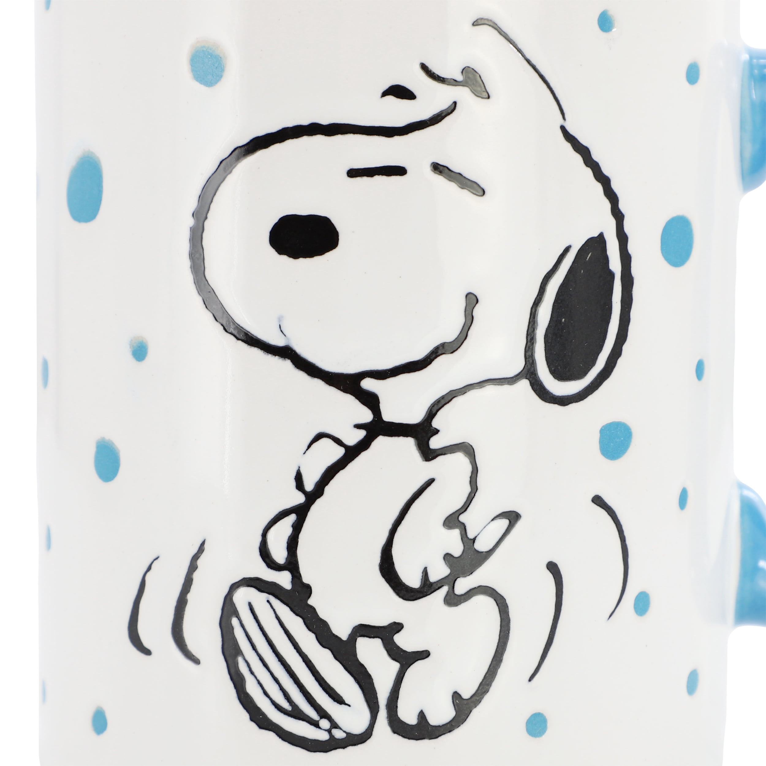 Peanuts Freckled Joy Snoopy 17 Ounce Stoneware Mug Set in Blue