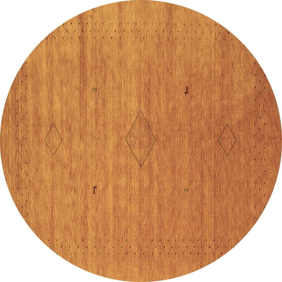 Ahgly Company Indoor Round Abstract Brown Contemporary Area Rugs, 4' Round