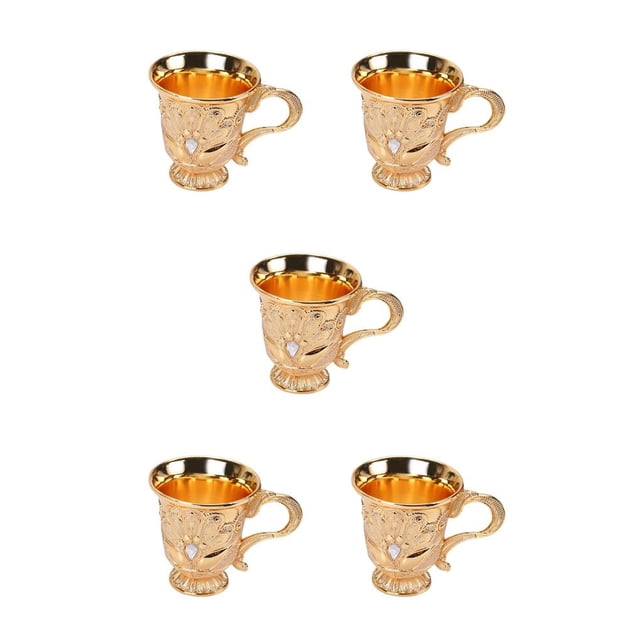 Injueey Exquisita copa de vino, copa de cristal en relieve para conocedores de vino, vasos sofisticados, vástago de mano dorado Type2 NO2