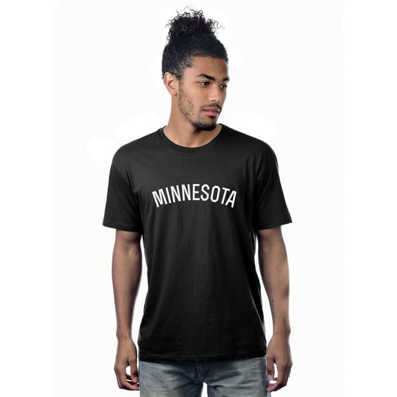 Daxton Premium Basic Crew Neck Short Sleeve Tshirt Cities Minnesota  Letter - Black White-XXX-Large