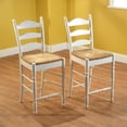 thumbnail image 3 of Ladder Back Rush Seat Counter Stools 24", Set of 2, Multiple Colors, 3 of 3