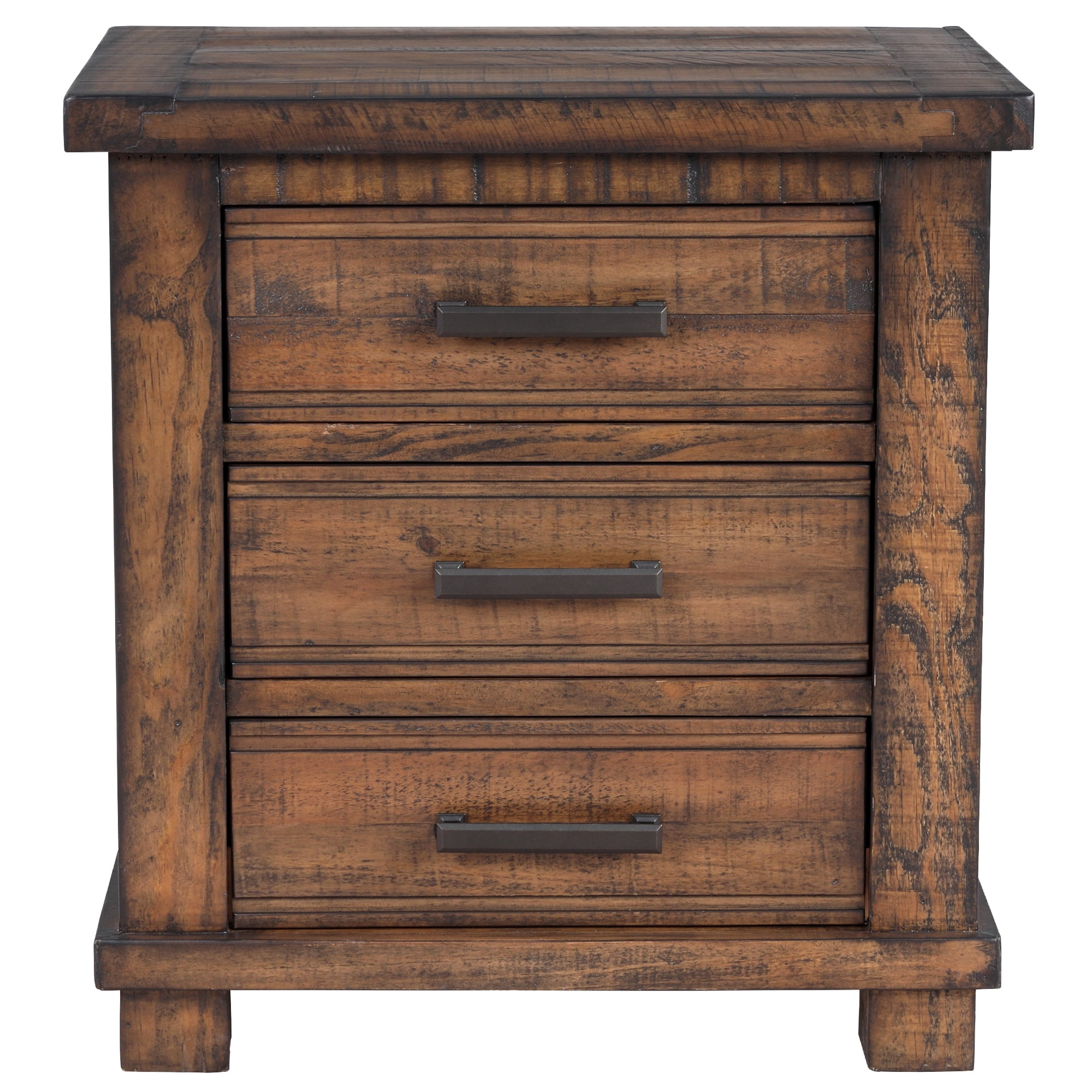 Canddidliike 3-Drawer Farmhouse Nightstand, Reclaimed Solid Wood Dresser in Natural - Walmart.com