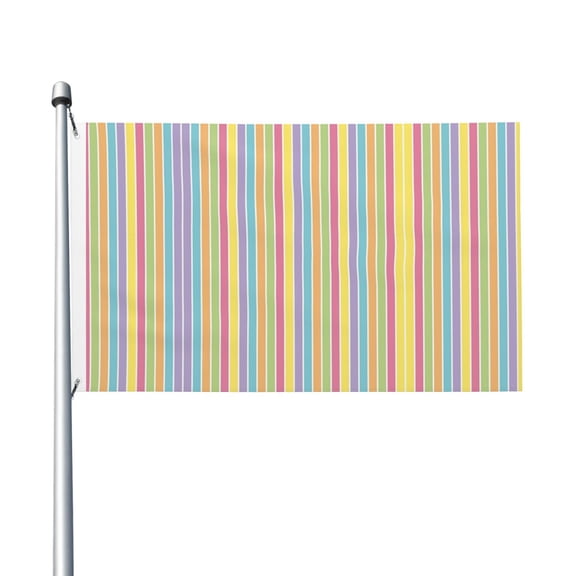 Yellow Blue Pastel Stripe Flag Flag 3x5ft Double-Sided Printing Indoor/Outdoor Decorative Banner National Flag