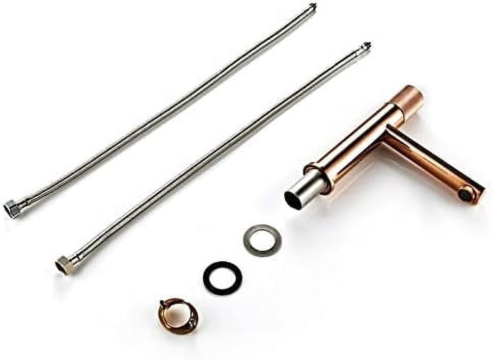 Bathroom Sink Faucet, Rose Gold Bathroom Basin Faucet 100% Brass Single Handle Cold and Hot Water Mixer Brushed Gold Rose Tap