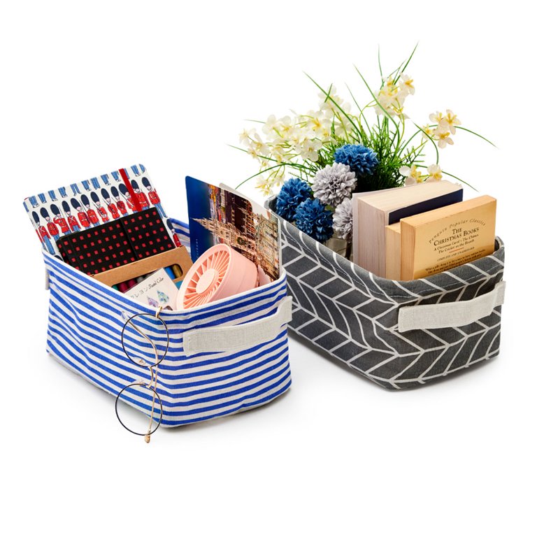 Buy Wholesale China Small Foldable Storage Bins Baskets Collapsible Fabric  Shelf Organizer With Handles For Bathroom & Storage Bins Baskets at USD 1.2
