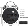 thumbnail image 3 of Loud Alarm Clock for Adults with Heavy Sleepers, 4" Silent Non-Tick Quartz with Backlight, Dual Ringtones, 3 of 5