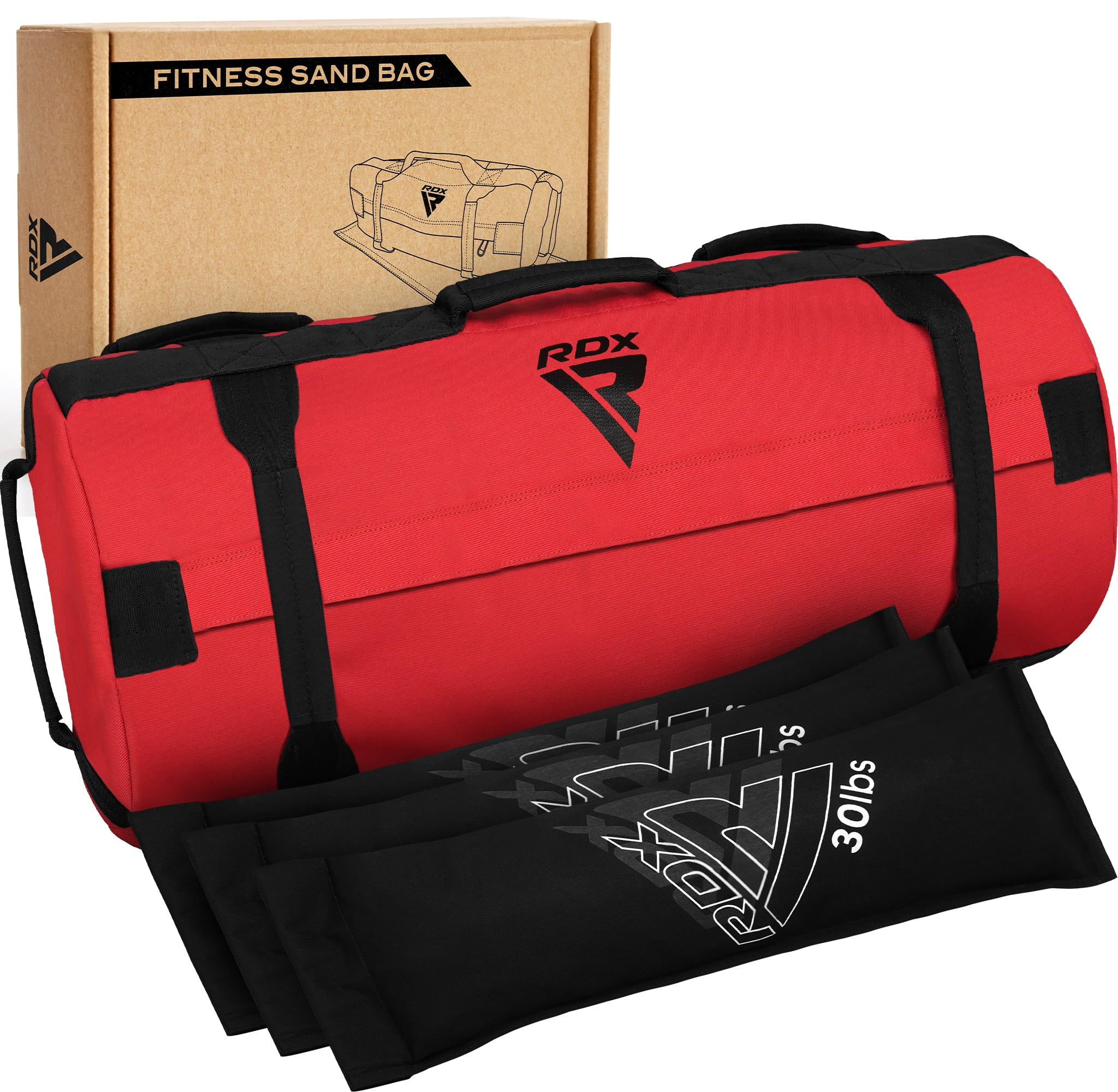 RDX Sandbag for Fitness Weights Training, Unfilled Power Bags with Handles, 5-200 LBs Adjustable Weighted Slam Bag for Strength Powerlifting Running Heavy Workout Home Gym Exercise, Sold AS UNFILLED