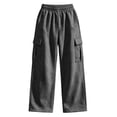 thumbnail image 7 of Guluxicc Women's Cargo Pants with Multi Pocket Drawstring Elastic Waist Long Wide Leg Trousers for Outdoor Hiking Fall Winter, 7 of 7