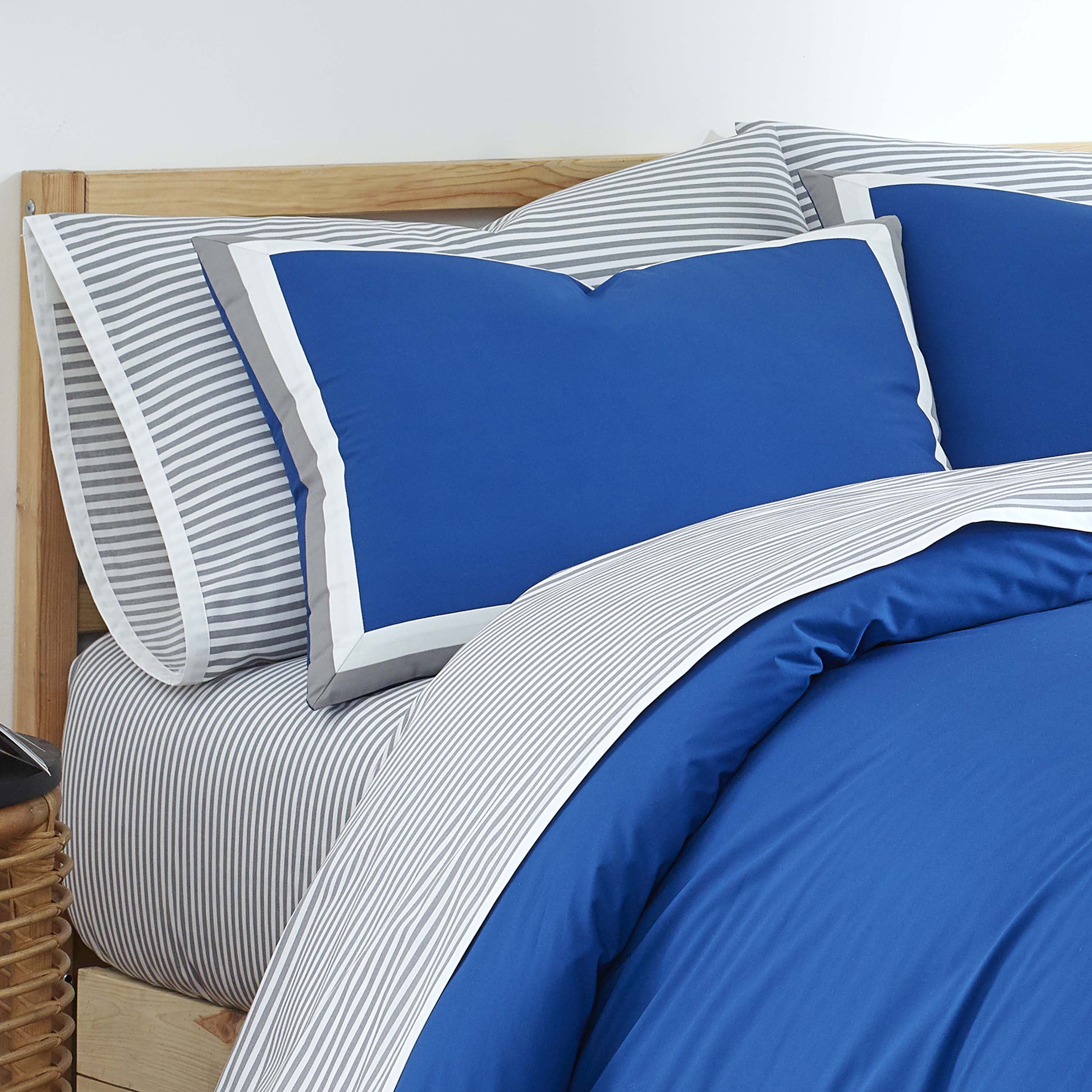 Martex Clean AF Cotton Comforter Set with SILVERbac Antimicrobial Technology, Blue, Full/Queen